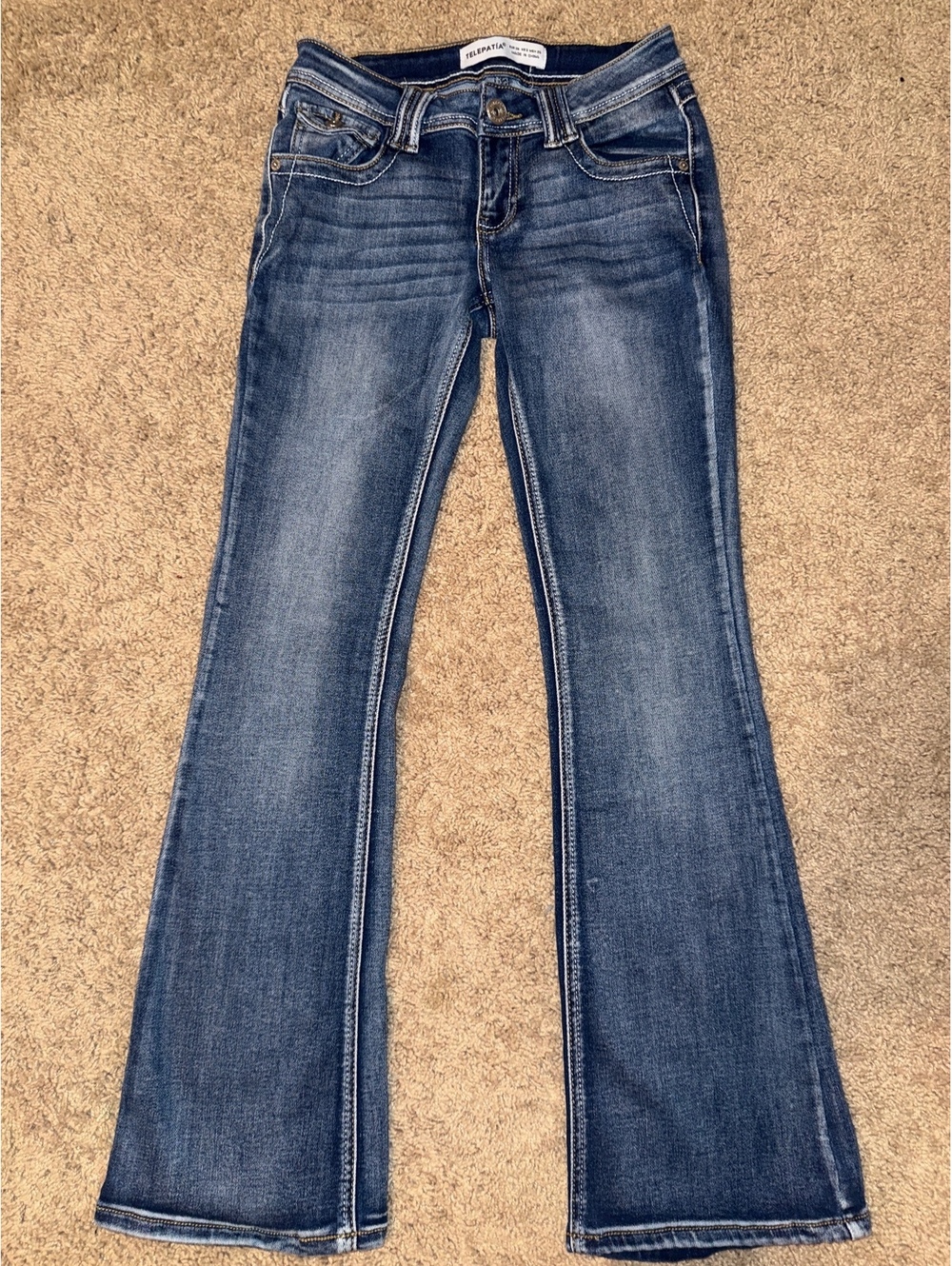 Telepatia Women's Blue Flared Jeans Size US 3 EU 35
